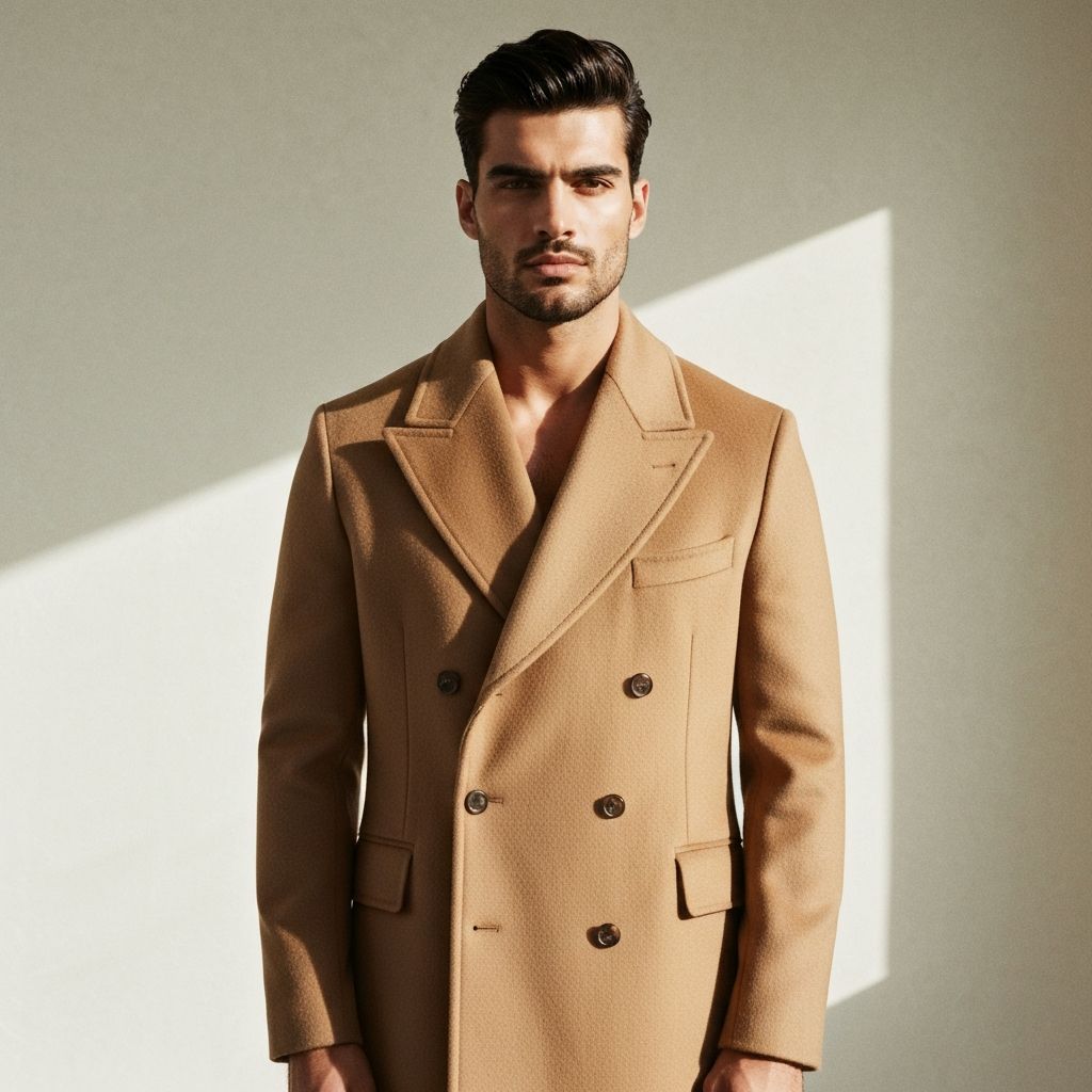 Luxury camel wool coat